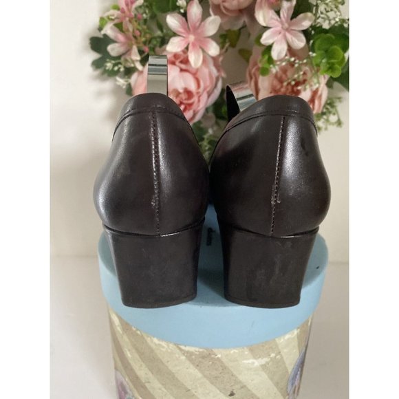 Franco Sarto Fever Dark Brown with Croc Print‎ Leather Pump Heels Women's 8M - Picture 11 of 12